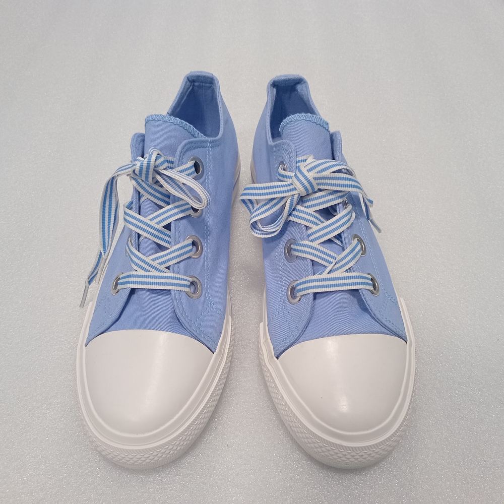 C&A Women's Classic Blue/ White Canvas Sneakers Activewear Everyday Shoes Sz 11